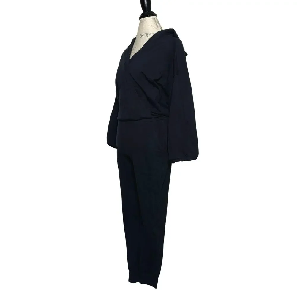 Nama | Women | Enlighten Black Soft Cozy Comfort Lounge Hooded Jumpsuit | Small
